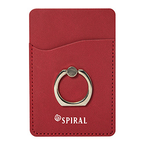 CU9281-C-BERKSBY RING PHONE HOLDER/WALLET-Red (Clearance Minimum 130 Units)
